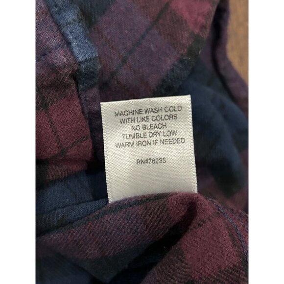 Boca Classics Mens Plaid Button-Up Shirt Cotton Flannel Burgundy Blue Sz XL - Picture 7 of 9